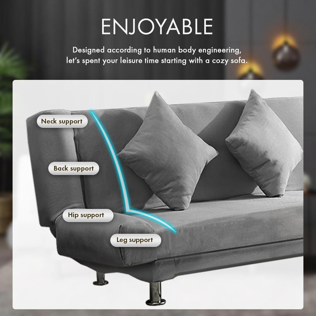 Finsso 3 Seater Velvet Foldable Sofa Bed