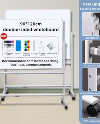 Magnetic Whiteboard With Stand and Rollers