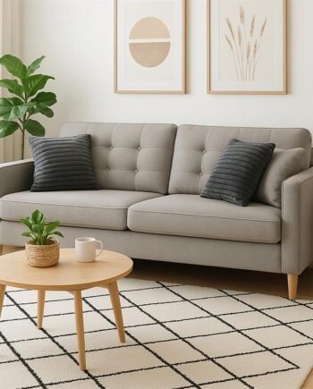 Furniture Direct SLOKA 2 Seater Scandinavian design Sofa-Silver Blue