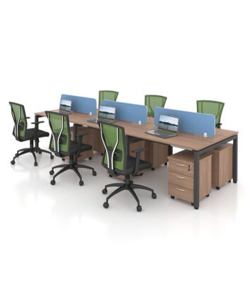 F1 Matrix Office Workstation16mm Matrix System Frameless Concept 6 Seater Cluster of Workstation