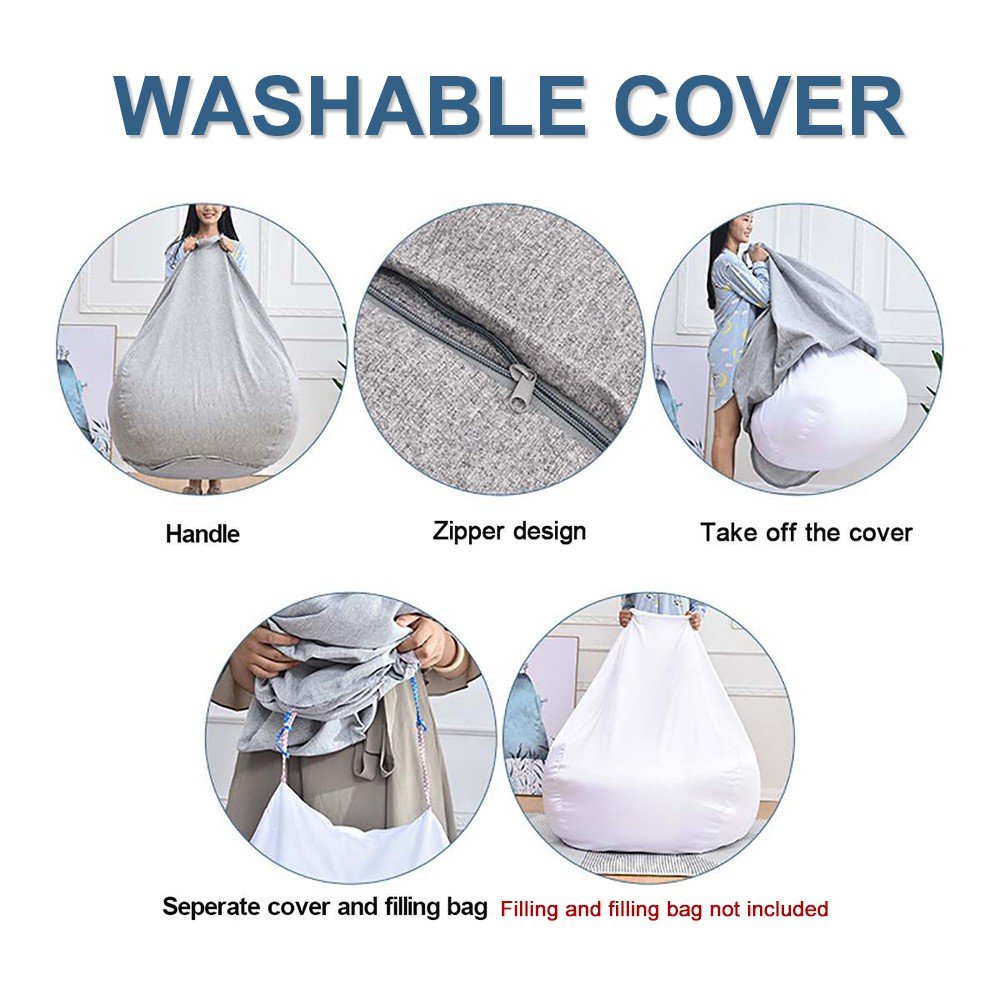 Single Sofa Bean Bag Solid Color