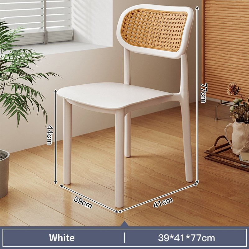 Rattan dining chair Nordic household simple stackable chair