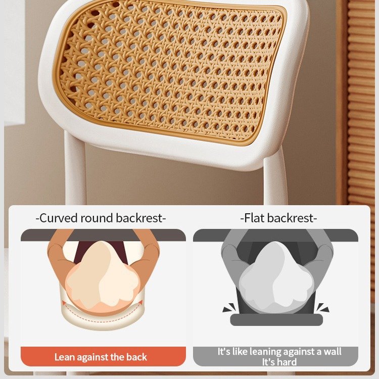 Rattan dining chair Nordic household simple stackable chair