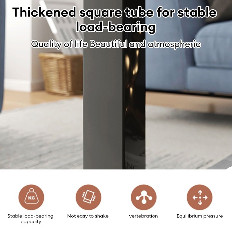 2 Layer Coffee Table Marble Pattern Sofa Side Table