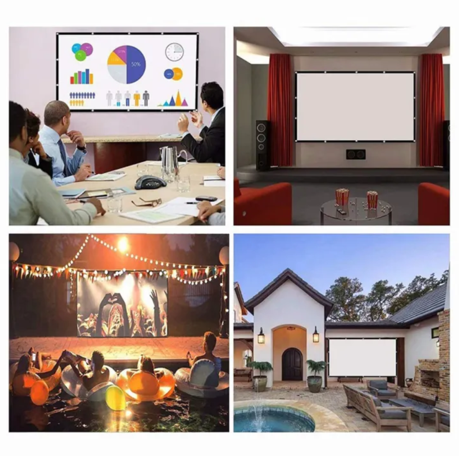 16:9 Simple Projector Curtain 120 inch HD Display Screen