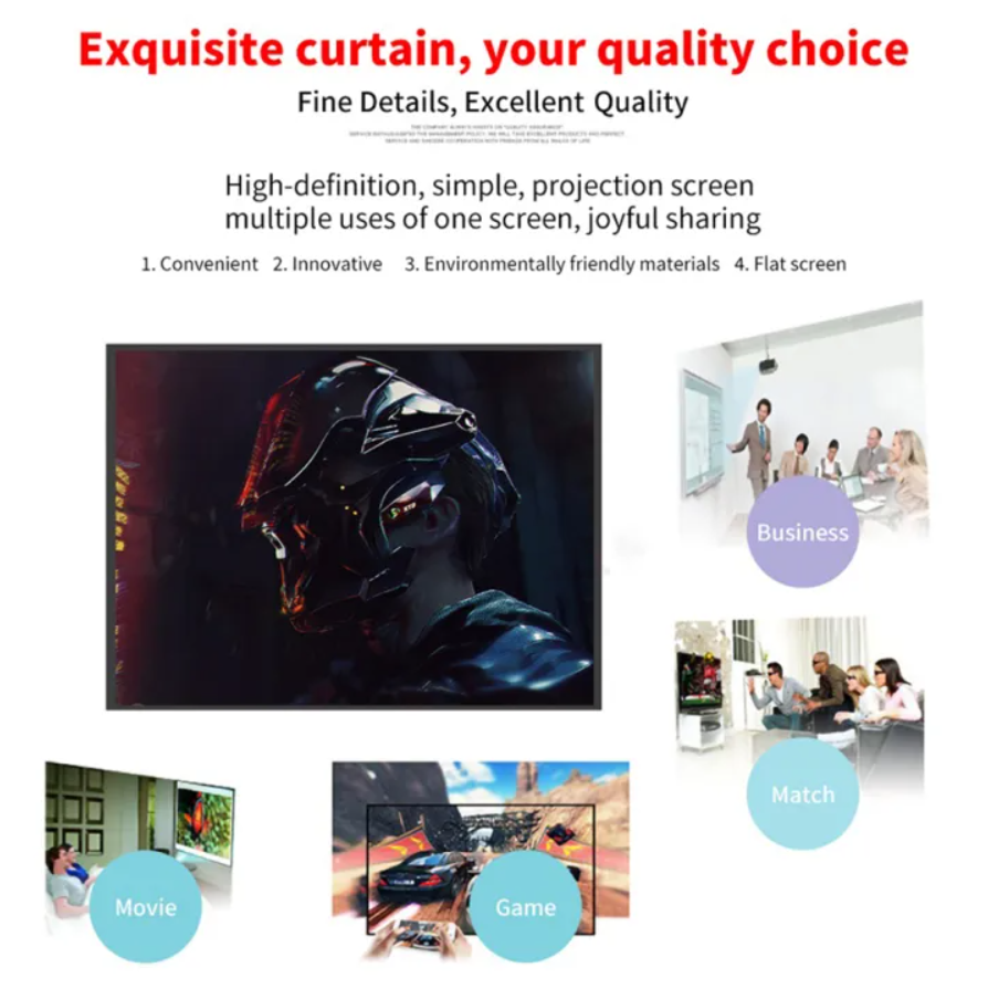 16:9 Simple Projector Curtain 120 inch HD Display Screen