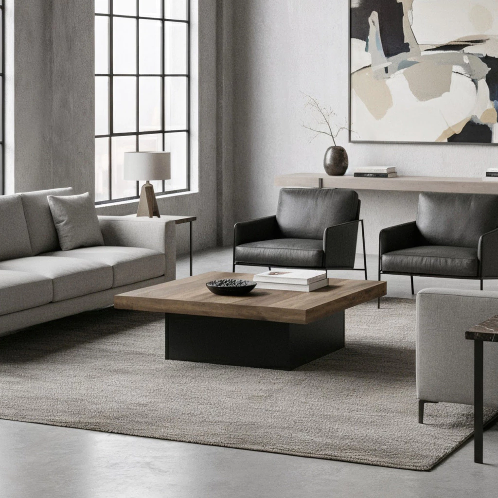 Synergy House Carmelo 2.9ft Square Coffee Table for Living Room